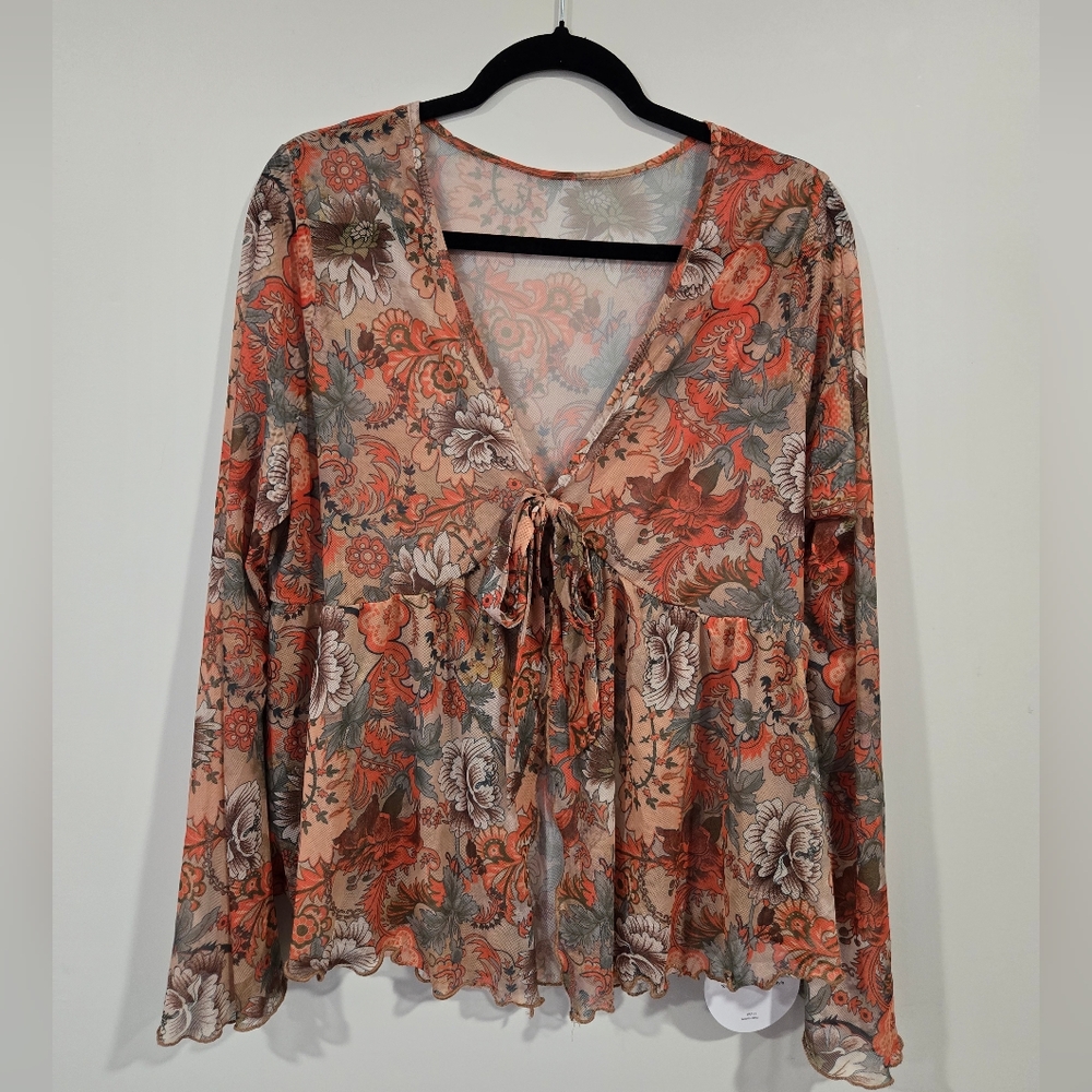 Floral Sheer Cover-up Top
